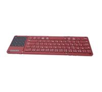 Sxhlseller Tastiera Pieghevole con Touchpad e Tastierino Numerico, Tastiera Wireless Bluetooth Tripla per Tablet Laptop (WINE RED)