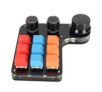 Sxhlseller Tastiera Programmabile con Una Sola Mano, Tastiera Meccanica USB Mini Macro a 9 Tasti con 3 Manopole, Tastiera Personalizzabile Fai-da-Te a Doppia modalità con Interruttore Blu