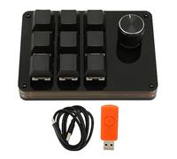 Sxhlseller Tastierino a 9 Tasti con Manopola, Programmazione Macro Personalizzata, Tastiera con Interruttore Blu Sostituibile a Caldo, Separazione delle Linee dei Tasti, Retroilluminazione