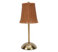 Sxhlseller Tavola Nera LED LED Vintage Table Lampada 3 Temperature di Colore Ricarica la Lampada Notturna Casa Accogliente (paralume marrone)