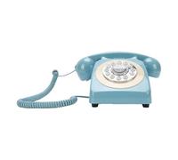Sxhlseller Telefono da Tavolo Bluetooth Vintage |Design Classico con connettività Moderna, Batteria Ricaricabile Tramite USB da 1200 MAh per L'home Office, Supporta le modalità Ri (BLUE)