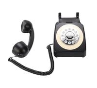 Sxhlseller Telefono da Tavolo Bluetooth Vintage |Design Classico con connettività Moderna, Batteria Ricaricabile Tramite USB da 1200 MAh per L'home Office, Supporta le modalità Ri (BLACK)