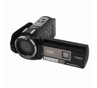 Sxhlseller Videocamera HD 5K, Videocamera per Vlogging con Visione Notturna da 56 MP e Zoom 18X con Microfono, Fotocamera Selfie Portatile Touchscreen da 3 Pollici con Staffa Portatile per