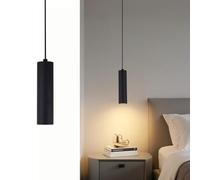 SXHZLY SXHZLYLampada a Sospensione Cilindro GU10 5W Bianco Caldo, Lampada a Sospensione Comodino Camera da Letto, lampada a sospensione moderna per cucina soggiorno ristorante (20cm 1pezzi)