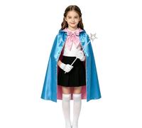 Sxiwei Divisa Seta La Fata Dama Outfit con Tema Fiabesco | Stregone Stelle Mantello Con Cappuccio Costume Fata Set Accessori Fanciulla Principesca Divertenti Accessori Mascherina Fata
