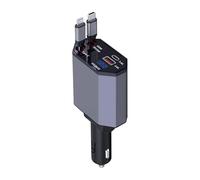 SXJKUCC Caricatore Auto USB C,120W MAX Retrattile PD33w, QC3.0 Accendisigari USB, 4 Porte Ricarica Rapida Caricabatterie, Accessori Auto Interno, 80CM Cavo Retrattile per iPhone/Samsung/Android