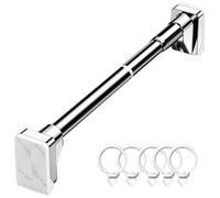 SXJY Asta appendiabiti for guardaroba, barre estensibili for tende in acciaio inox con ganci, barra porta abiti antiscivolo for guardaroba, kit di supporto for armadio multiuso for dormitorio