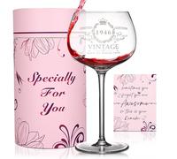 Sxkayxr Bicchiere da vino vintage con incisione 1946, regalo per 80° compleanno per donne, lei, figlie, mogli, amici