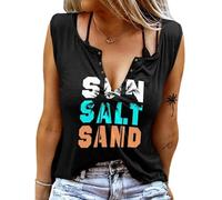 Sxkayxr Canotte da donna 2025 abiti da concerto country per le donne carino estivo senza maniche top grafiche magliette, Z Sun Nero, XL