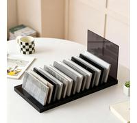 SXKLYRF Espositore per Campioni di Piastrelle Acriliche, Supporto Organizer | Espositore per Materiali Edili con Pannello Pubblicitario, Supporto per Piastrelle per Negozio/Fiera(Black)