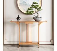 SXKLYRF Mesa de Altar de Bambú, Consola China para Recibidor con Cajones y Estantes Abiertos, Mesa Auxiliar para Sofá o Sala de Estar(Beige,100x20x80cm/39x8x31in)