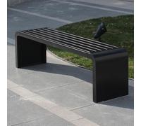 SXKLYRF Panchine da Giardino da Esterno in Metallo, Panca da Esterno Senza Schienale, Resistente Alle Intemperie per Giardino, Veranda e Parco(Black,100x40x45cm/39x16x18in)