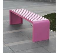 SXKLYRF Panchine da Giardino da Esterno in Metallo, Panca da Esterno Senza Schienale, Resistente Alle Intemperie per Giardino, Veranda e Parco(Pink,150x40x45cm/59x16x18in)