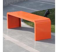 SXKLYRF Panchine da Giardino da Esterno in Metallo, Panca da Esterno Senza Schienale, Resistente Alle Intemperie per Giardino, Veranda e Parco(Orange,100x40x45cm/39x16x18in)