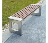 SXKLYRF Panchine da Giardino da Esterno, Panca da Esterno 2 Posti in Acciaio Inox e Legno Sintetico, Perfetta per Giardino, Terrazza e Prato(120x40x45cm/47x16x18in)