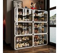 SXKLYRF Scarpiera Componibile Impilabile con Porta, Porta Scarpe Salvaspazio, Scarpiera Armadio per Ingresso, Armadi, Corridoio, Camera da Letto(92x32x92cm/36x13x36in)