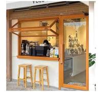 Sxlawesom Finestra Scorrevole a Libro Verticale in Lega di Alluminio con Vetro temperato a Sollevamento Finestra di Servizio per concessioni(80x60cm)