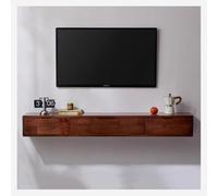 Sxlawesom Mobile TV sospeso a Parete con 2 cassetti, Consolle multimediale in Legno con Fori passacavi, Salvaspazio Mobile TV sospeso(Marrone,300x24x20cm)