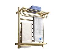 SXLSZ Scaldasalviette Elettrico Bagno Oro Spazzolato Radiatore Scaldasalviette Acciaio Inox Termoarredo Elettrico Basso Consumo 170W Scaldasalviette Asciugabiancheria da Parete,Plug in,Type A
