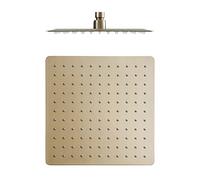 SXLSZ Soffione Doccia Quadrato, Oro Spazzolato Soffione Doccia a Pioggia 10 Pollici 304 Acciaio Inox Docce Fisse Alta Pressione Soffione Doccia Fisso Grande Ultrasottile Testa Doccia, G1/2
