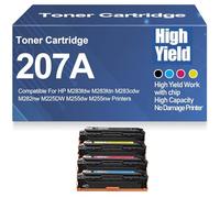 SXLXYOF Cartucce di Toner 207A Nero Giallo Magenta Ciano ad Alta capacità W2210A W2211A W2212A W2213A compatibili per HP M283fdw M283fdn M283cdw M282nw M225DW M255dw M255nw,4Pack-207A