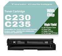 SXLXYOF Cartucce di Toner C230 C235 Nero Giallo Magenta Ciano con Chip compatibili 006R04383 006R04384 006R04385 006R04386 Toner a Colori ad Alta capacità per Xerox C235 C230,Black-C230