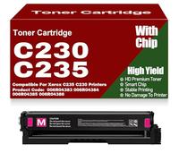 SXLXYOF Cartucce di Toner compatibili C230 C235 per Xerox, 006R04383 006R04384 006R04385 006R04386 Cartuccia di Toner Nero Giallo Magenta Ciano, Sostituzione per Xerox C235 C230,C230-Magenta