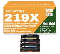 SXLXYOF Cartucce di Toner compatibili con Chip 3202DN 3202DW 3202DNG 219X W2190X W2191X W2192X W2193X per HP 3302FDW 3302SDW 3302FDN 3302FDNG 3302FDWG 3302SDWG Stampanti,4Pack-219X