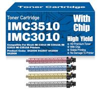 SXLXYOF Cartucce di toner compatibili IM C3510 C3010 842506 842507 842508 842509 Nero Giallo Magenta Ciano Toner ad alta capacità per Ricoh IM C3010 IM C3010A IM C3510 IM C3510A,4Pack-IM C3510 C3010