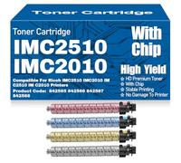 SXLXYOF Cartucce di toner compatibili IMC2510 C2010 842565 842566 842567 842568 Nero Giallo Magenta Ciano per Ricoh IMC2510 IMC2010 IM C2510 IM C2010 Stampanti,4Pack-IM C2510 C2010