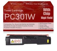 SXLXYOF Cartucce di toner compatibili PC301W Cartuccia di toner nero giallo magenta ciano ad alta capacità per Ricoh MC250FW MC250FWB MC251FW PC300 PC300W PC301W PC311W PC301SF PC301V,Yellow-PC301W
