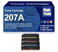 SXLXYOF Cartucce di Toner compatibili W2210A W2211A W2212A W2213A 207A Nero Giallo Magenta Ciano Toner ad Alta capacità per HP M283fdw M283fdn M283cdw M282nw M225DW M255dw M255nw,4Pack-207A
