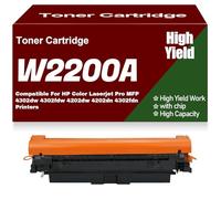 SXLXYOF Cartucce Toner 220A W2200A W2201A W2202A W2203A con Chip, Alta capacità e Alta capacità, compatibili per HP MFP Stampanti 4302dw 4302fdw 4202dw 4202dn 4302fdn,220A-Yellow