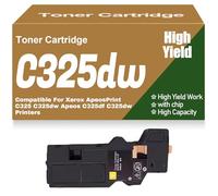 SXLXYOF Cartucce Toner C325 (K/C/M/Y) Nero Ciano Magenta Giallo per Xerox, compatibili ad Alta capacità e Alta capacità per Xerox C325 C325dw C325df C325dw Stampanti 6000 Pagine,C325dw-Yellow