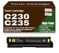 SXLXYOF Cartucce Toner con Chip C230 C235 per Xerox, Alta capacità per Xerox C235 C230 Stampanti 1500 Pagine,C230-Yellow