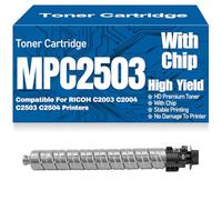 SXLXYOF Per Ricoh Cartucce di toner C2003 C2004 C2503 C2504 Compatibili MPC2503 MP C2503 Toner Nero Giallo Magenta Ciano Alta capacità per Ricoh C2003 C2004 C2503 C2504 Stampanti,Black-MPC2503