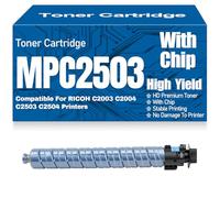 SXLXYOF Per Ricoh Cartucce di toner MPC2503 Cartuccia di toner ad alta capacità MP C2503 Nero Giallo Magenta Ciano Cartuccia di toner Sostituzione per Ricoh C2003 C2004 C2503 C2504,Cyan-MPC2503