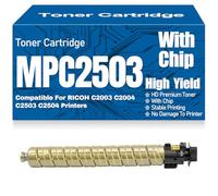 SXLXYOF Per Ricoh Cartucce di toner MPC2503 Cartuccia di toner ad alta capacità MP C2503 Nero Giallo Magenta Ciano Cartuccia di toner Sostituzione per Ricoh C2003 C2004 C2503 C2504,Yellow-MPC2503