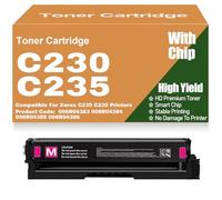 SXLXYOF per Xerox Cartucce di Toner C230 C235 con Chip, 006R04383 006R04384 006R04385 006R04386 Ricambio ad Alta capacità per Xerox C235 C230 Stampanti,C230-Magenta