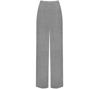 SXME MIGHT SAY Pantaloni semplici da donna a palazzo, gamba larga, elasticizzati, svasati, taglie forti, argento/grigio