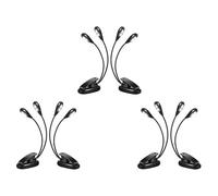 Sxmrmnx 6Pcs Music Stand Light Clip on LED Book Lights Dual Arm Luci di lettura per libri a letto Clip regolabile a 360 gradi