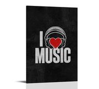 SXNRVM I Love MusicModern stampato ad alta definizione multi scena decorazione per la casa per dipinti murali impermeabili in soggiorno, camera da letto, uffici e bagni, 50 x 75 cm, stile cornice