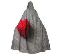SXOOGE Mantello con cappuccio unisex con cuore rosso cadente per cosplay, Halloween, mantello per feste a lunghezza intera
