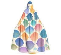 SXOOGE Rainbow Fish Scale Unisex Cosplay Costume Halloween Mantello con Cappuccio Mantello per Party Dress Up Full Length Uniforme Robe