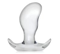 SXOVO Anal Plug Butt Plug Dildo con base a T Massaggiatore prostatico a forma di pisello Giocattoli del sesso SM Giocattoli del sesso per uomini e donne Trasparente (M)