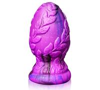 SXOVO Anal Plug Butt Plugs con forte ventosa 3D Leaf Pattern Fantasy Dildo anale Prostata G-Spot Stimolazione Sex Toy Dragon Eggs Anal Plug per donne uomini coppie (L)