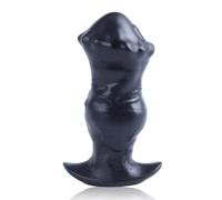 SXOVO Anal Plug Realistico Cavallo Dildo Silicone Liquido Buttplug Grande Dildo Anale Nero Venato Masturbazione Plug Anale Stimolazione Prostatica Giocattoli Sessuali per Donne Uomini e Coppie (M)