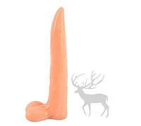 SXOVO Animale Pene 25,5 CM Ultra Lungo Realistico Cervo Alce Dildo Cazzo Plug Anale Giocattolo Artificiale (Beige)