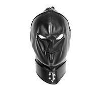 SXOVO BDSM Maschera per la testa in pelle Testa in pelle regolabile Maschera per cappuccio Bondage Occhi aperti Bocca con cerniera Schiavo erotico Fetish Flirtare Giocattoli per donne Uomini Coppie