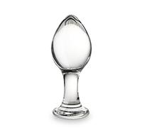 SXOVO Dildo di vetro Butt Plug Trainer, stimolatore del punto G Plug anale con cono di spinta in vetro Dildo anale di cristallo Butt Plug Giocattolo sessuale anale per donne uomini masturbazione (S)